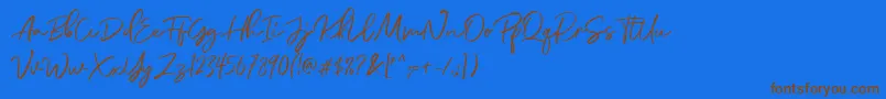 fuente DianaWebber Script DEMO – Fuentes Marrones Sobre Fondo Azul