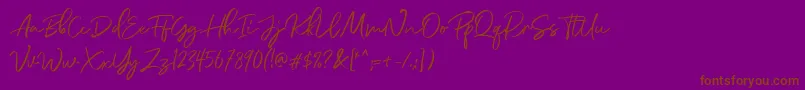 fuente DianaWebber Script DEMO – Fuentes Marrones Sobre Fondo Morado