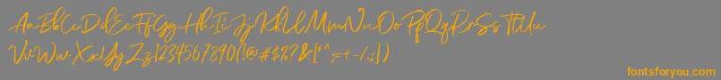 DianaWebber Script DEMO-Schriftart – Orangefarbene Schriften auf grauem Hintergrund