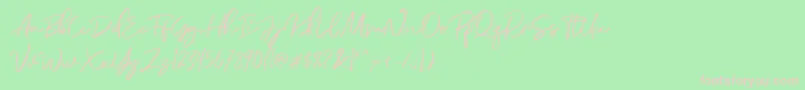 DianaWebber Script DEMO-Schriftart – Rosa Schriften auf grünem Hintergrund