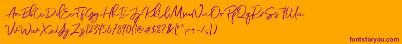 Police DianaWebber Script DEMO – polices violettes sur fond orange