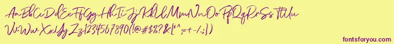 fuente DianaWebber Script DEMO – Fuentes Moradas Sobre Fondo Amarillo