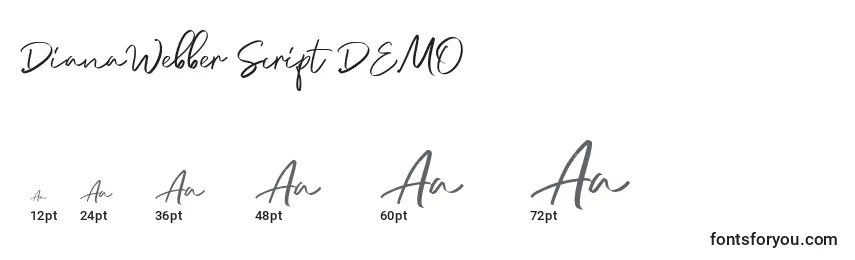 DianaWebber Script DEMO Font Sizes
