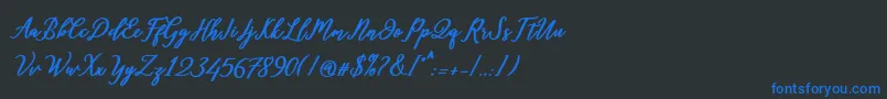 Шрифт Diantha – синие шрифты на чёрном фоне