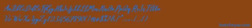 Шрифт Diantha – синие шрифты на коричневом фоне