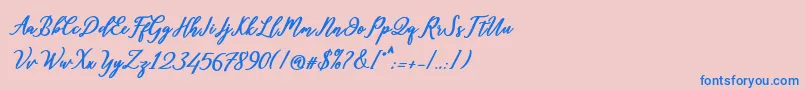 Diantha Font – Blue Fonts on Pink Background