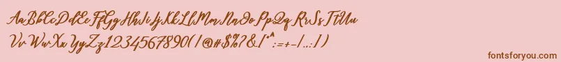 Шрифт Diantha – коричневые шрифты на розовом фоне