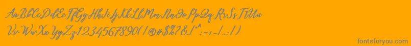 フォントDiantha – オレンジの背景に灰色の文字