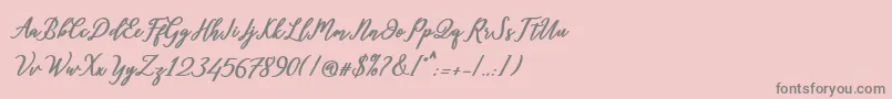 フォントDiantha – ピンクの背景に灰色の文字