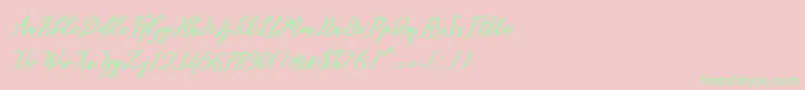 Шрифт Diantha – зелёные шрифты на розовом фоне