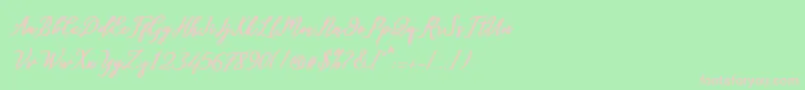 フォントDiantha – 緑の背景にピンクのフォント