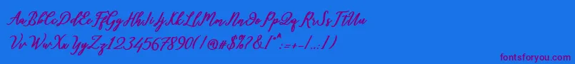 Diantha Font – Purple Fonts on Blue Background