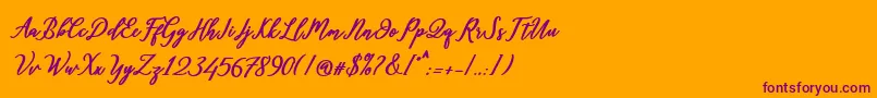 Шрифт Diantha – фиолетовые шрифты на оранжевом фоне