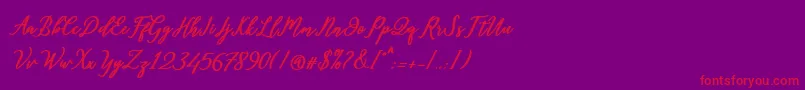 Diantha-Schriftart – Rote Schriften auf violettem Hintergrund