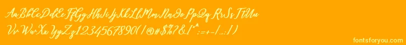 Diantha-Schriftart – Gelbe Schriften auf orangefarbenem Hintergrund