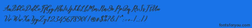 Diantha Font – Black Fonts on Blue Background
