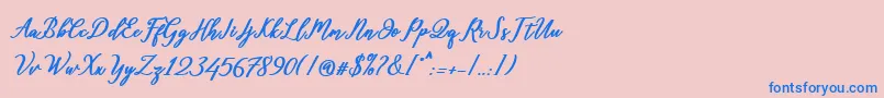 Diantha Font – Blue Fonts on Pink Background