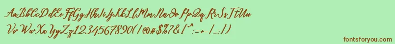 Diantha Font – Brown Fonts on Green Background
