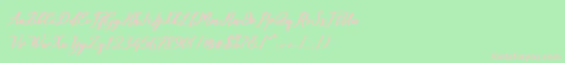 Diantha Font – Pink Fonts on Green Background