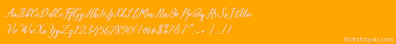 Diantha Font – Pink Fonts on Orange Background