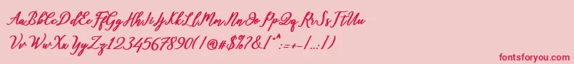Diantha Font – Red Fonts on Pink Background