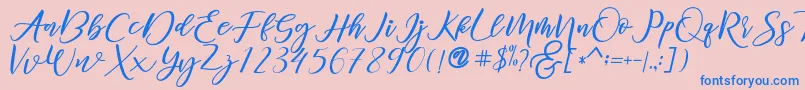 diary Amily demo Font – Blue Fonts on Pink Background