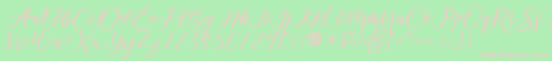 diary Amily demo Font – Pink Fonts on Green Background