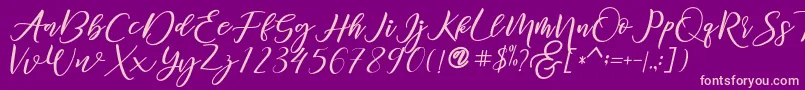 diary Amily demo Font – Pink Fonts on Purple Background