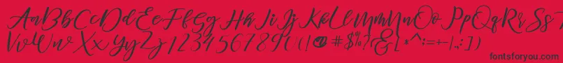 diary Amily demo Font – Black Fonts on Red Background