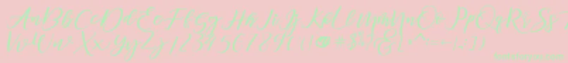 diary Amily demo Font – Green Fonts on Pink Background