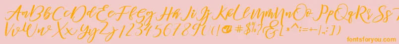 diary Amily demo Font – Orange Fonts on Pink Background