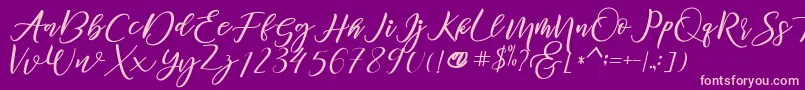 diary Amily demo Font – Pink Fonts on Purple Background