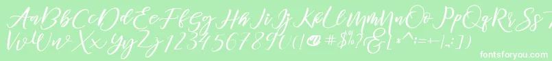 diary Amily demo Font – White Fonts on Green Background