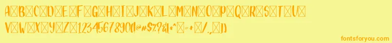 DIARYKIDIES-Schriftart – Orangefarbene Schriften auf gelbem Hintergrund