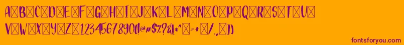 DIARYKIDIES Font – Purple Fonts on Orange Background