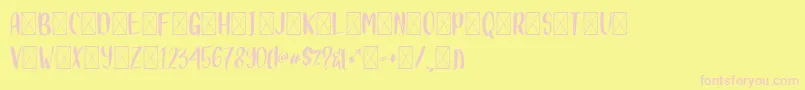 DIARYKIDIES Font – Pink Fonts on Yellow Background