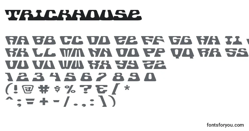 A fonte Trickhouse – alfabeto, números, caracteres especiais