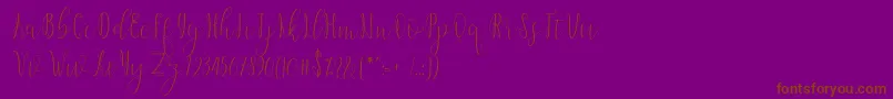 Dicella-Schriftart – Braune Schriften auf violettem Hintergrund