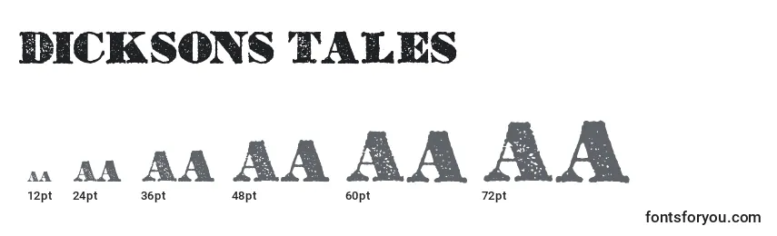 Размеры шрифта Dicksons Tales