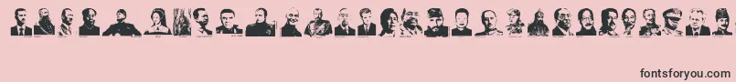 Dictators-Schriftart – Schwarze Schriften auf rosa Hintergrund