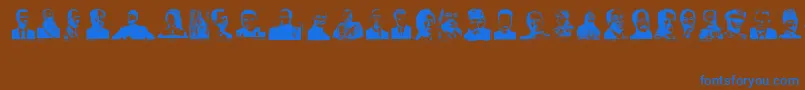 Dictators Font – Blue Fonts on Brown Background