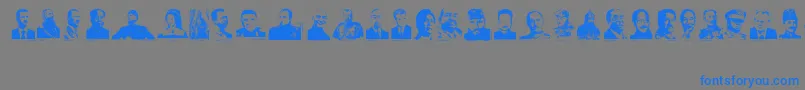 Dictators Font – Blue Fonts on Gray Background