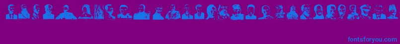 Dictators-fontti – siniset fontit violetilla taustalla
