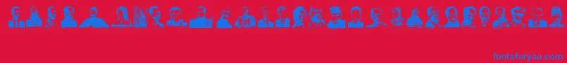 フォントDictators – 赤い背景に青い文字