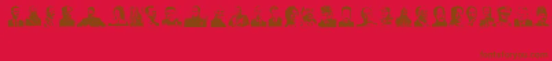 Dictators-fontti – ruskeat fontit punaisella taustalla