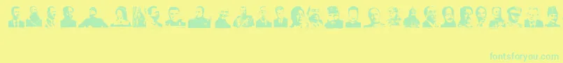 Dictators Font – Green Fonts on Yellow Background