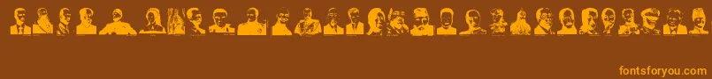 Dictators Font – Orange Fonts on Brown Background
