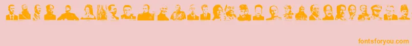 Czcionka Dictators – pomarańczowe czcionki na różowym tle