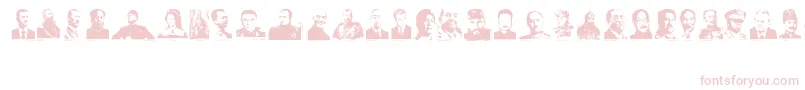 Dictators-fontti – vaaleanpunaiset fontit valkoisella taustalla