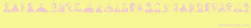 Dictators Font – Pink Fonts on Yellow Background